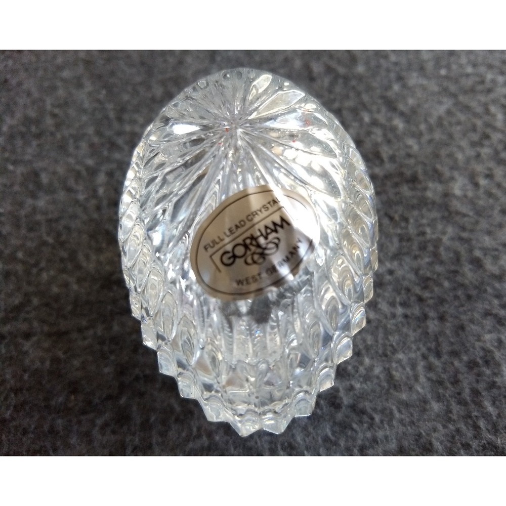 Gorham Chantilly Full‎ Lead Crystal Egg Trinket Box Hand-Cut W. Germany NOS NEW